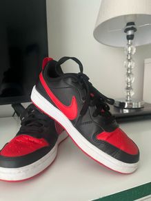 Nike black & red court borough low recraft Boys Youth trainers