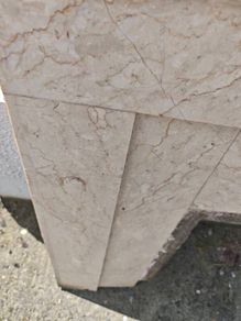 Fireplace, marble and bronze surround