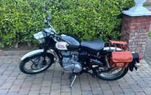 Pair of leather bike saddle bags