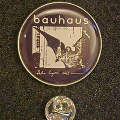 Bauhaus, bella lugosis dead, pin back badge.