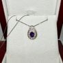 Silver Natural Moroccan Amethyst & White Zircon Twisted Vine Pendant with Chain Image 6