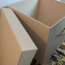Cream leather box with suede interior. includes lid Image 8