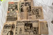7x John Lennon Beatles death newspapers