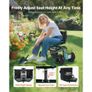 Garden Seat with Wheels, Rolling Garden Stool with Height Adjustable & 360 Swivel Seat, 181 kg Weight Capacity, Gardening Cart Bench, Ergonomic Backrest & Tool Storage, for Garden, Yard, Patio Image 2