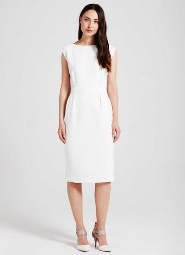 Mint Velvet Ivory wrap penicil dress size 8