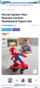 Marvel Spider-Man Remote Control Skateboard Figure Set