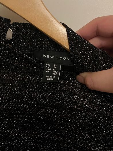 NEWLOOK glitter crop top long sleeve