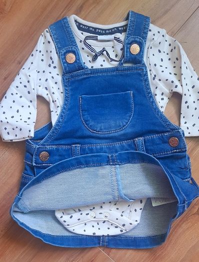Denim dungaree dress