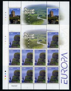 2004 Ireland Europa Commemorative Stamps Sheetlet Plate 1B1B1B1B Mint Never Hinged (MNH)