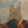 1970's Oil Painting of Church and Woolpack Hotel, Kent - Signed Image 2