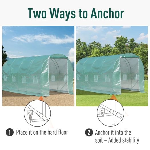 Walk-in Outdoor Tunnel Greenhouse Portable Warm House Backyard Planter Green