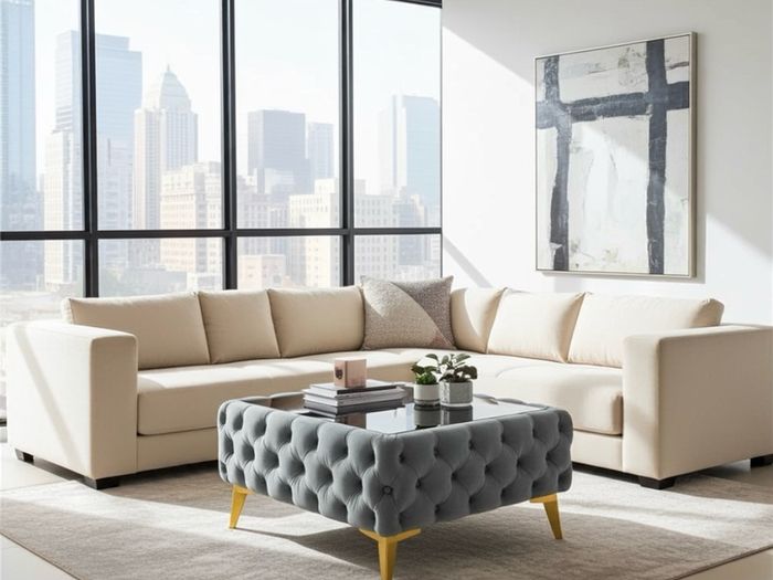 Coffee table with glass