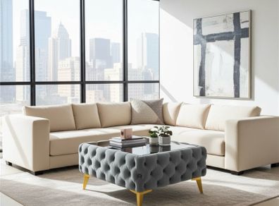 Coffee table with glass