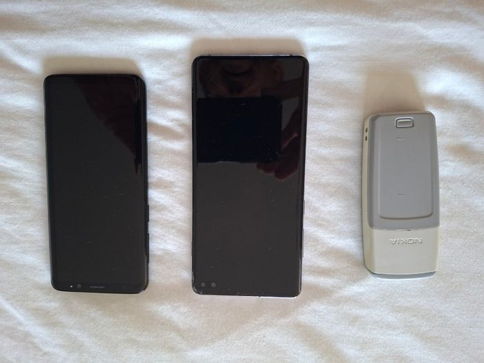Two Samsung Galaxy and One Nokia phones