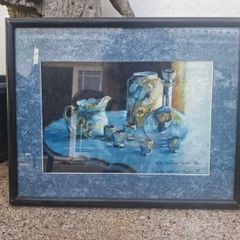 Lovely Vintage still life Pastel painting signed & dated