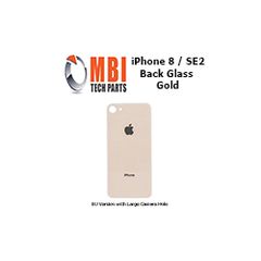 iPhone 8 SE2 Replacement Back Glass Door Cover with Adhesive Gold