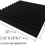 48 Pack Acoustic Foam Panel Wedge Studio Soundproofing Wall Tiles 12" X 12" X 1" Image 3