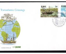 1988 Ireland Anniversaries 150th of 1st Passenger Steamship Crossing & 50th Anniversary of 1st Commercial Air Crossing Commemorative Stamps An Post First Day Cover (FDC)