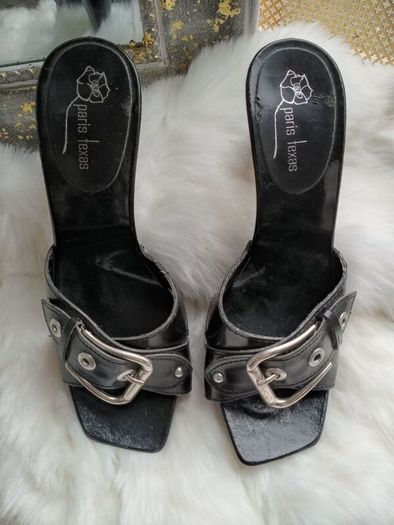 Authentic Paris Texas Mules block 100mm high heel