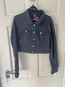 Vero Moda grey cropped jacket size m 10