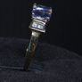 Vintage Fully Hallmarked Birmingham 9ct Gold Blue Gemstone and Diamond Ring Size 49.5 Image 3