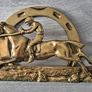 Vintage brass equestrian letter holder Image 2