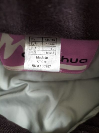 Quechua ski suit age 10/140cm