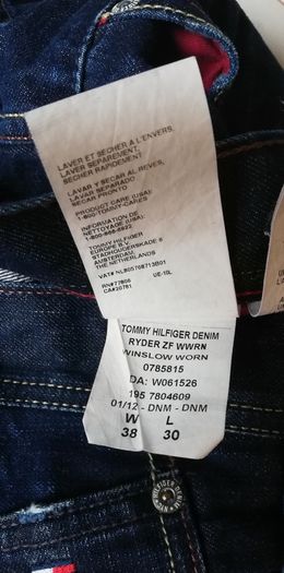 Tommy hilfiger navy denim ryder Winslow worn men's jeans W38 L30