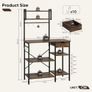 Microwave Oven Rack, 90cm Large Microwave Oven Kitchen Rack with 2 Height-Adjustable and Removable Shelves, High Load-Bearing Design, Drawers Image 2