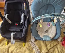 Bouncer and car seat with newborn insert