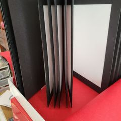 Photo Album - Mario Acerboni - Faux Black leather in beautiful red presentation box. 12 pages takes 24 images 8" x 12"