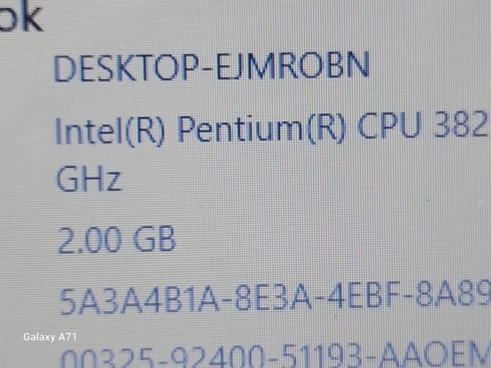 HP 14 inch Laptop, silver, Model 14-ac11na, Intel Pentium CPU 3825U, 1.9GHz, 2 GB Ram, 500GB HDD, Windows 10, Microsoft Edge, Chrome