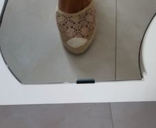 Boutique canvas and lace wedges Sz 40 (Fit 6 - 6.5 UK)