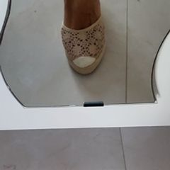 Boutique canvas and lace wedges Sz 40 (Fit 6 - 6.5 UK)