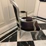 Elegant French Provincial Style Accent Armchair Silver Gilt and Black Image 3