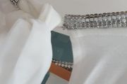 ZAPA Paris white layered embellished neck Sz 12