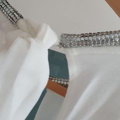 ZAPA Paris white layered embellished neck Sz 12