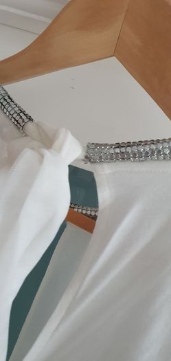ZAPA Paris white layered embellished neck Sz 12