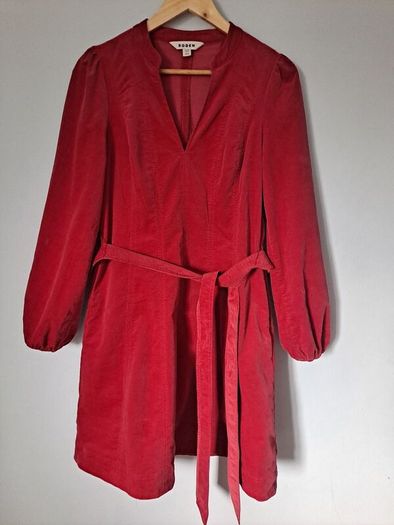 Boden red fine cord dress size UK 12
