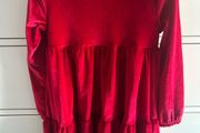 6-7y red velvet dress