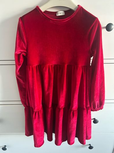 6-7y red velvet dress