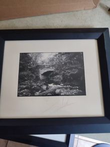 framed connemara bridge 92 giles norman signed and stamped.