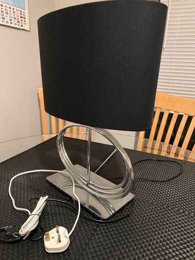 Elegant Black & Silver Table Lamp