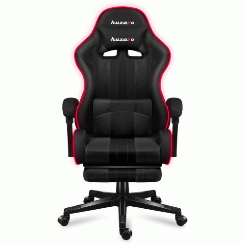 Huzaro Force 47 RGB Mesh Gaming Chair with Footrest - Black