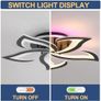 LED Ceiling Light Dimmable, 50W Flush Ceiling Lights with Remote Control,Petals Chandeliers Ceiling Lamp for Bedroom Living Room Kitchen Game Room,3000-6000k, Black Image 6