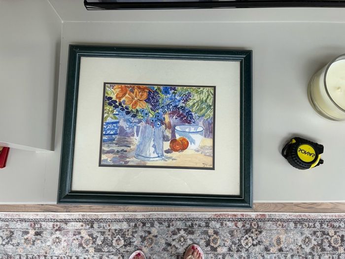Framed watercolour painting