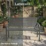 2-Seater Metal Garden Bench Weatherproof Outdoor Bench with Rust-Resistant Backrest, Geometric, up to 240 kg Image 3