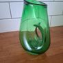 mid century green glass jug Image 5