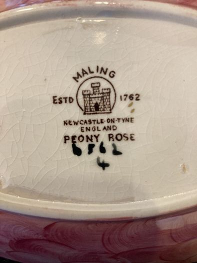 1920s Maling oval dish in Peony Rose