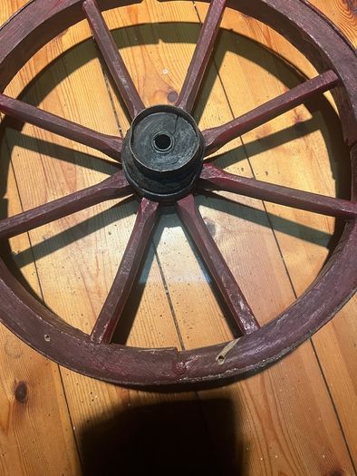 2 antique 20in spoke  wheels with metal rims
